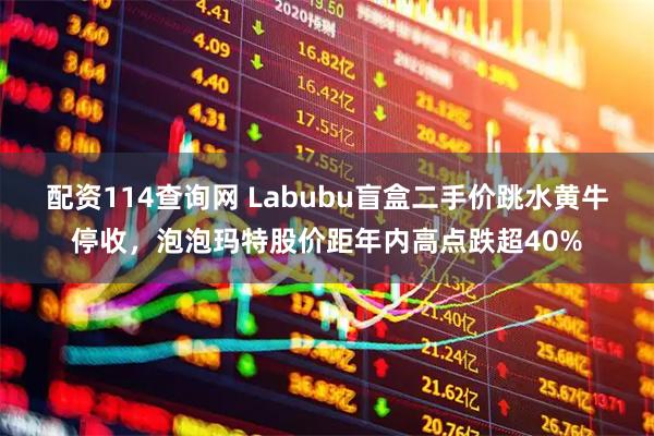 配资114查询网 Labubu盲盒二手价跳水黄牛停收，泡泡玛特股价距年内高点跌超40%